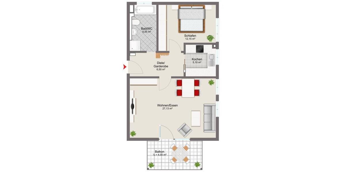 Etagenwohnung Ingolstadt - 2 Zimmer, 61 m&sup2;, 780&euro; | Angebot:26680228