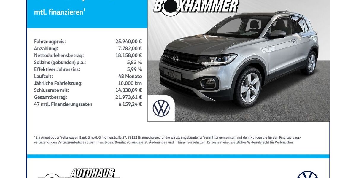VW T-Cross 28.990 km 24.430 &euro; Bad Aibling 83043