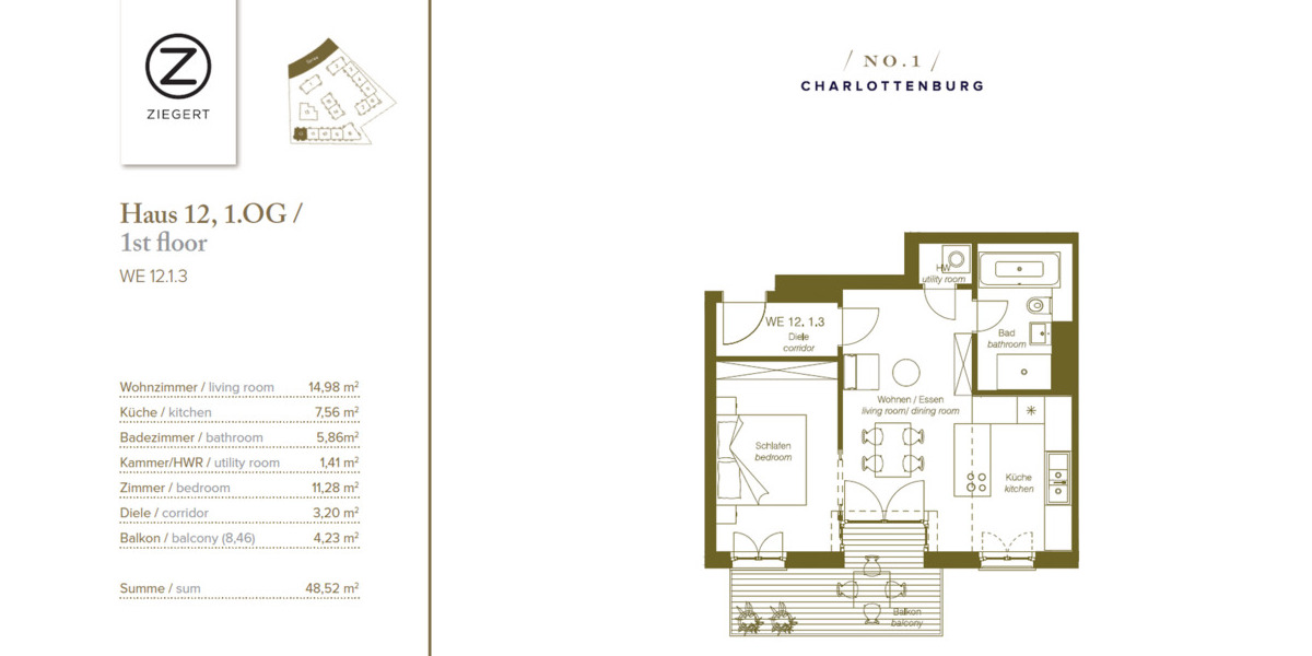 Moderne 2-Zimmer-Wohnung mit Balkon direkt an der Spree – Concierge & Toplage Charlottenburg 2 zimmer