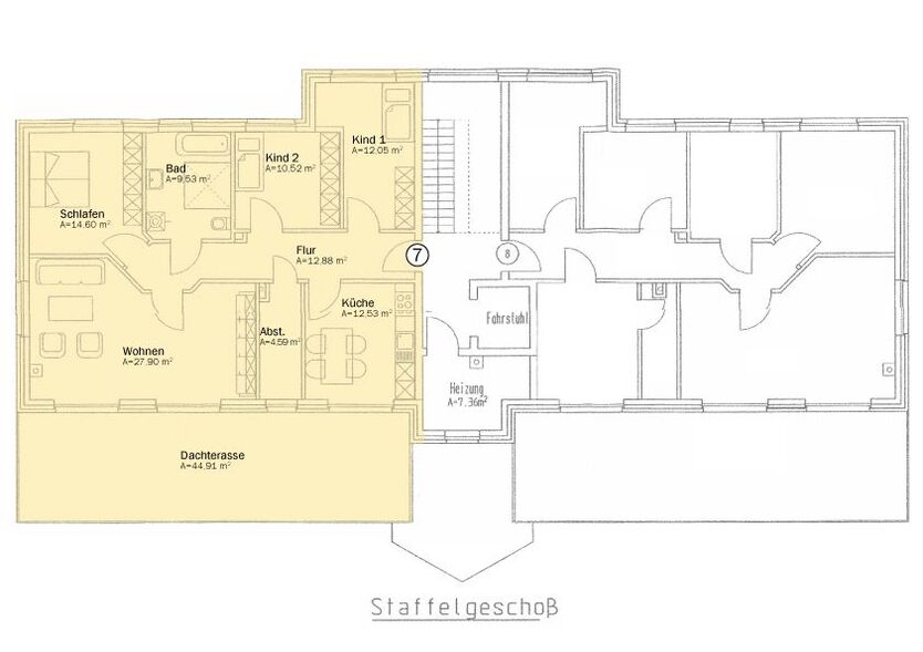 Moderne Wohnung für das reife Alter mit Fahrstuhl und großem Balkon 4 zimmer
