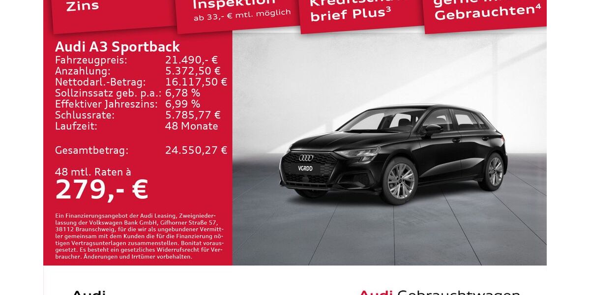 Audi A3 75.072 km 21.490 &euro; Dresden 01067