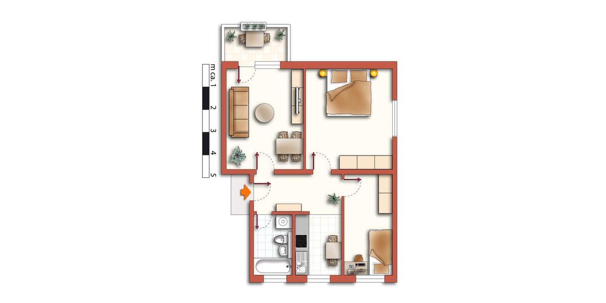 Etagenwohnung Wurzen - 2.5 Zimmer, 61 m&sup2;, 410&euro; | Angebot:26493226