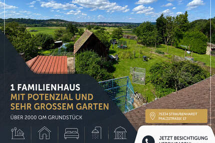 1 Familienhaus mit Potenzial und sehr großem ,über 2000 qm, Garten - Haus Straubenhardt Pfinzweiler | Angebot:26531333