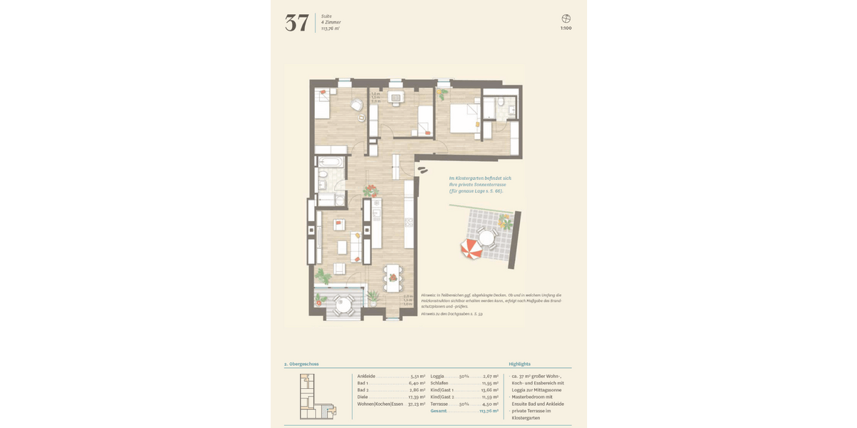 Etagenwohnung Bamberg Am Bruderwald - 4 Zimmer, 113 m&sup2;, 1.780&euro; | Angebot:27018841