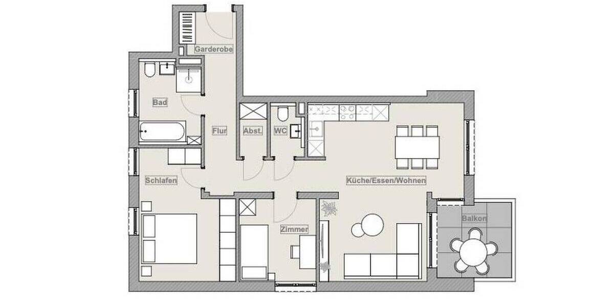 Etagenwohnung Gottmadingen - 3 Zimmer, 80 m&sup2;, 345.000&euro; | Angebot:26830367