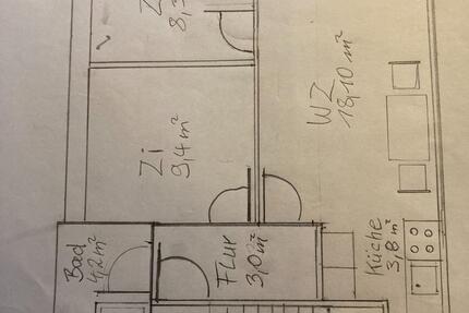 3 Zimmer Wohnung mit Wohnküche 2 Zimmer Bad + Flur 3 zimmer