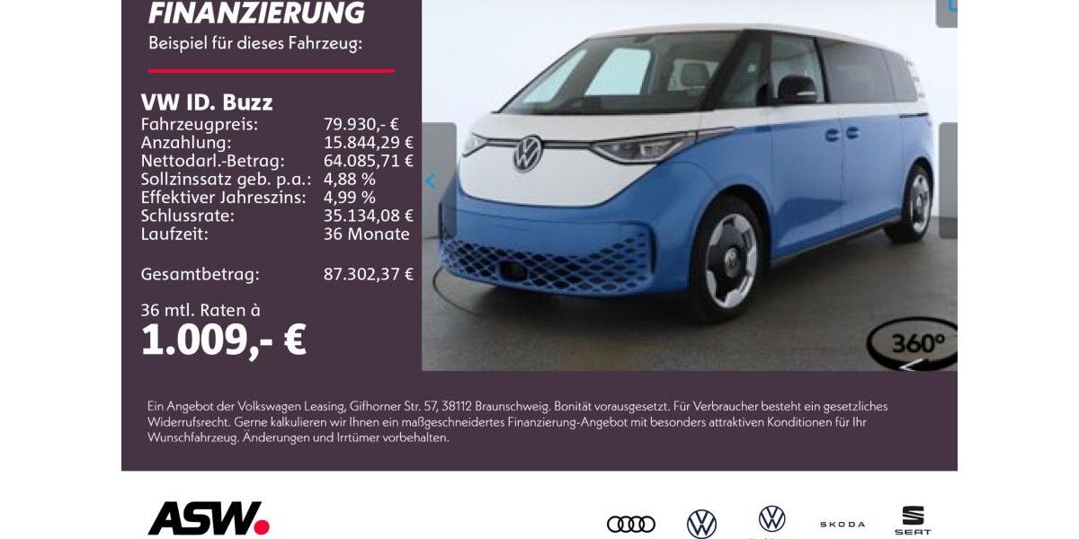 VW ID. Buzz 24.990 km 79.930 &euro; Bad Rappenau 74906