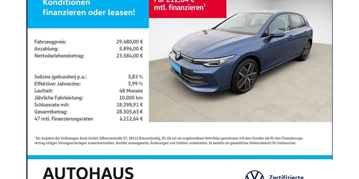 VW Golf 10.132 km 29.480 &euro; Bitterfeld-Wolfen 06749