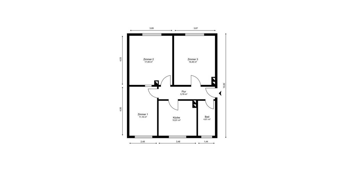 Etagenwohnung Klütz - 3 Zimmer, 68 m&sup2;, 139.000&euro; | Angebot:26805370