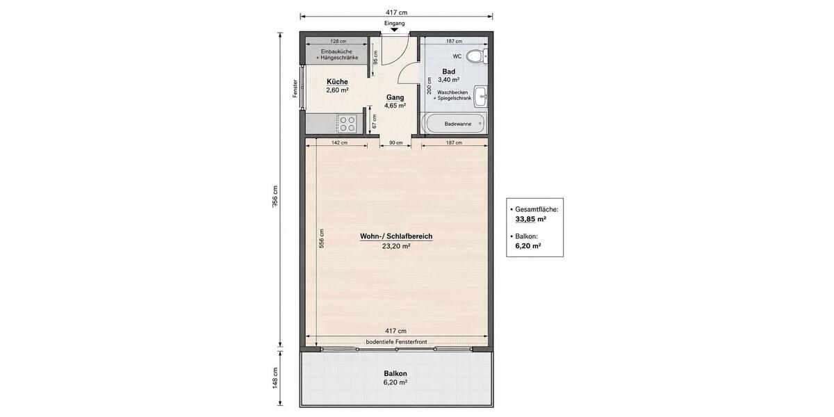 Etagenwohnung Bad Reichenhall - 1 Zimmer, 37 m&sup2;, 140.000&euro; | Angebot:27023796