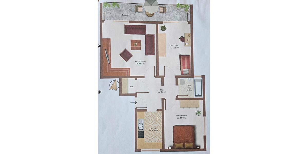 Erdgeschoßwohnung Bad Nenndorf - 2 Zimmer, 72 m&sup2;, 165.000&euro; | Angebot:26877380