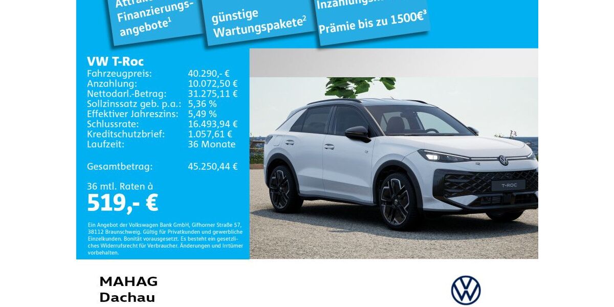 VW T-Roc 3.000 km 41.990 &euro; Dachau 85221