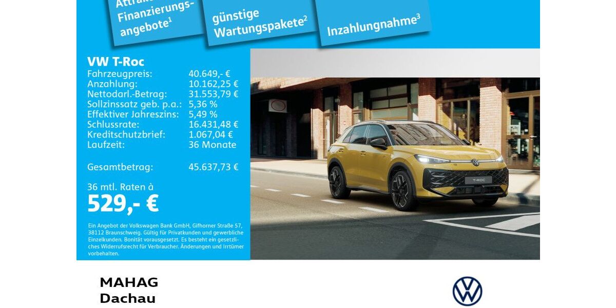 VW T-Roc 3.000 km 42.660 &euro; Dachau 85221