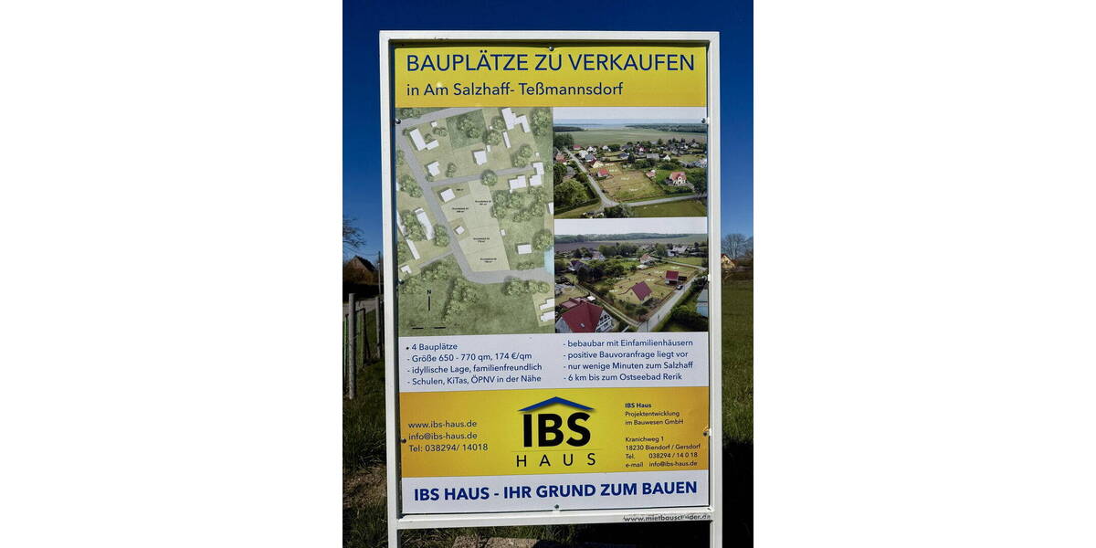 Grundstück Am Salzhaff- Teßmannsdorf Teßmannsdorf - 136.500&euro; | Angebot:25752189