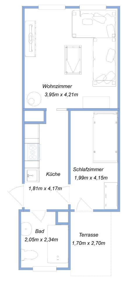 2 Raum Wohnung