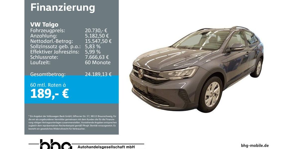 VW Taigo 11.447 km 20.730 &euro; Freudenstadt 72250