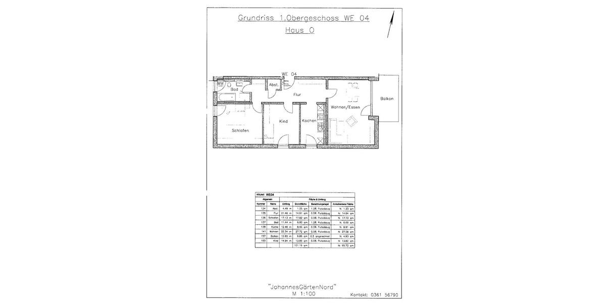 Etagenwohnung Erfurt Johannesplatz - 3 Zimmer, 96 m&sup2;, 1.150&euro; | Angebot:26384930