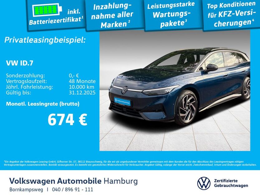 VW ID.7 10.635 km 51.444 € Hamburg 22761