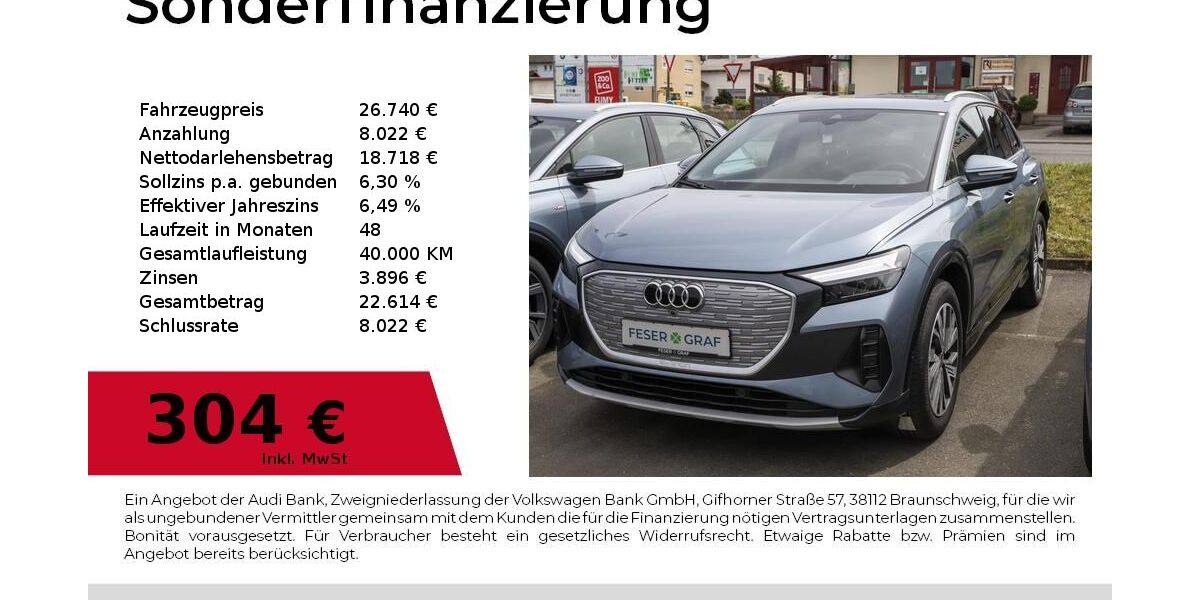 Audi Q4 e-tron 57.950 km 26.740 &euro; Höchstadt an der Aisch 91315