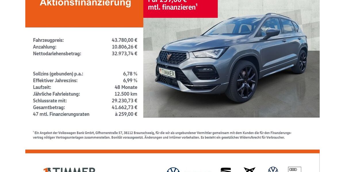 Cupra Ateca 3.999 km 42.480 &euro; Nordhorn 48529