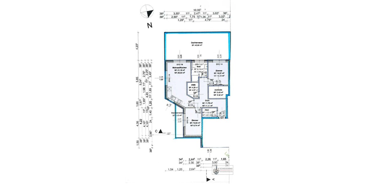 Neubau zum 1.7.2026 Hoch moderne Penthouse-Wohnung Rollläden+Stellplatz+Dachterrasse ohne Küche - Einfamilienhaus Weyhe Leeste | Angebot:26621609