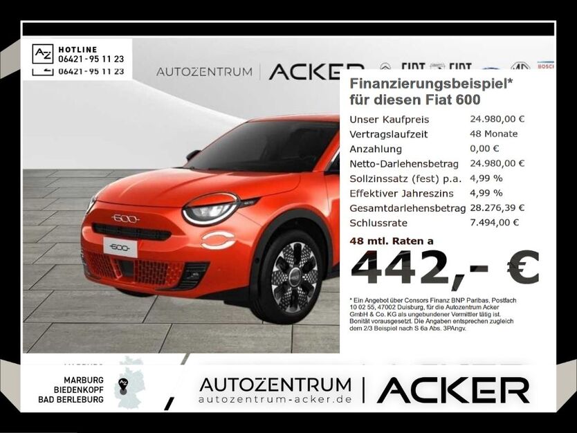 Fiat 600 7.500 km 24.980 € Marburg 35043