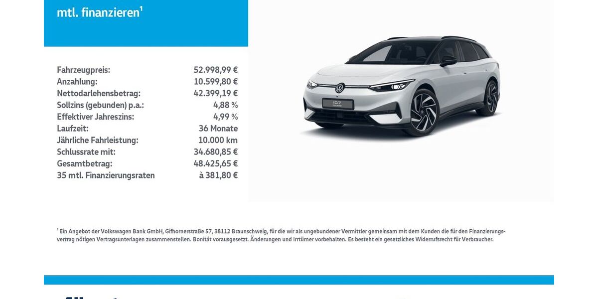 VW ID.7 22.234 km 52.999 &euro; Nordhausen 99734