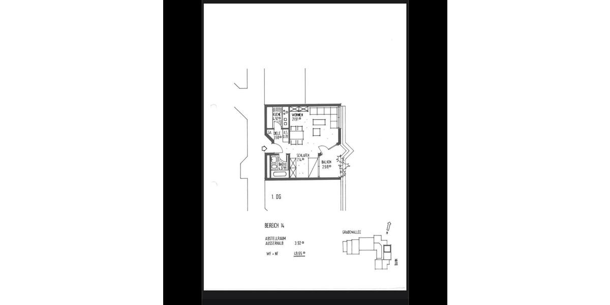 1,5 Zimmer Wohnung mitten in Offenburg, barrierefrei mit TG 1.5 zimmer