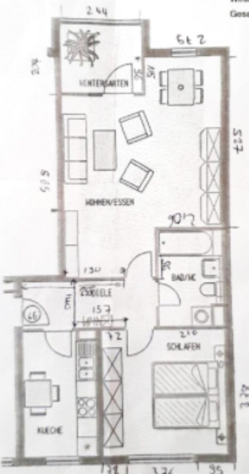 67 qm Etagenwohnung 2 ZKDB