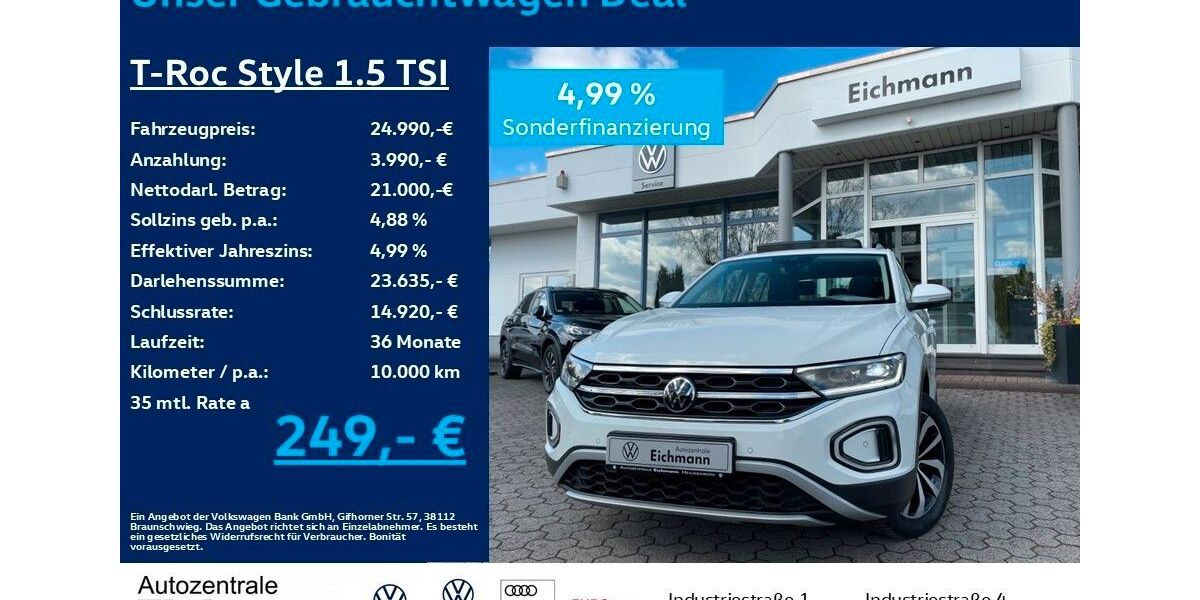 VW T-Roc 47.500 km 24.990 &euro; Heiligenroth 56412
