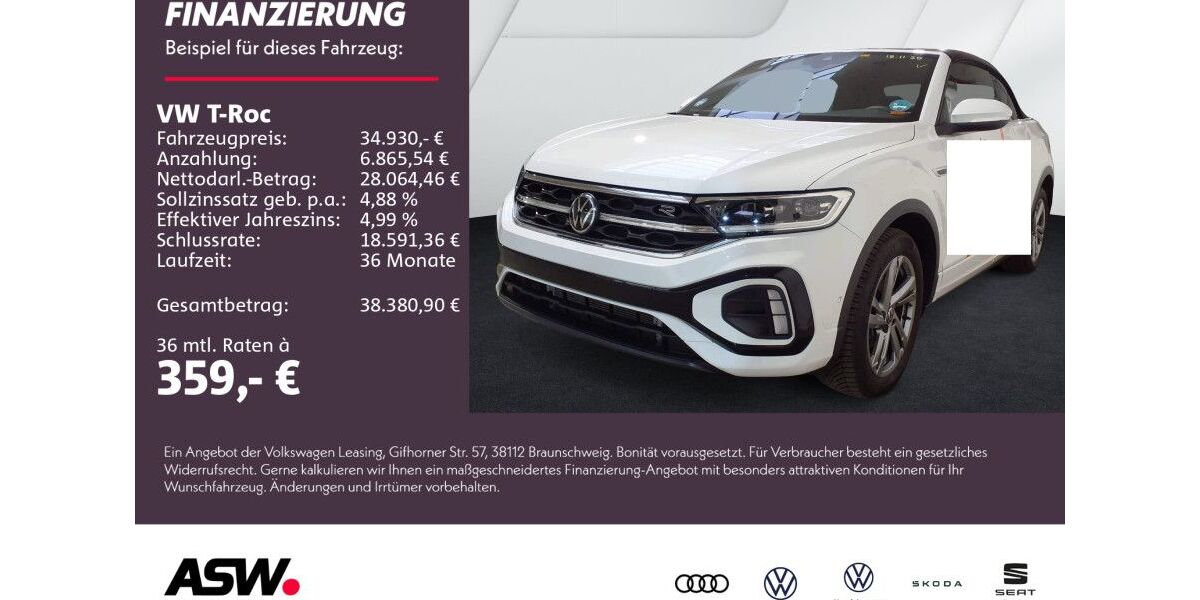 VW T-Roc 7.900 km 34.930 &euro; Weinsberg 74189
