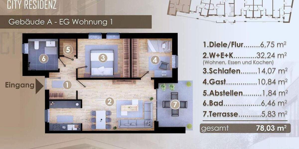 Etagenwohnung Niederkrüchten Elmpt Elmpt - 3 Zimmer, 78 m&sup2;, 371.540&euro; | Angebot:25721090