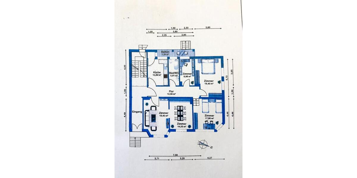 Erdgeschoßwohnung Wilhelmshaven Heppens - 4.5 Zimmer, 110 m&sup2;, 279.000&euro; | Angebot:27083796