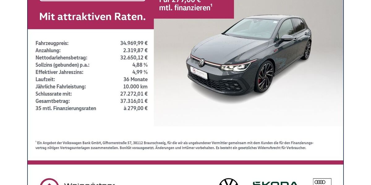 VW Golf 20.300 km 34.970 &euro; Miesbach 83714