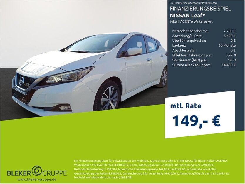 Nissan Leaf 46.031 km 13.190 € Münster - Amelsbüren 48163
