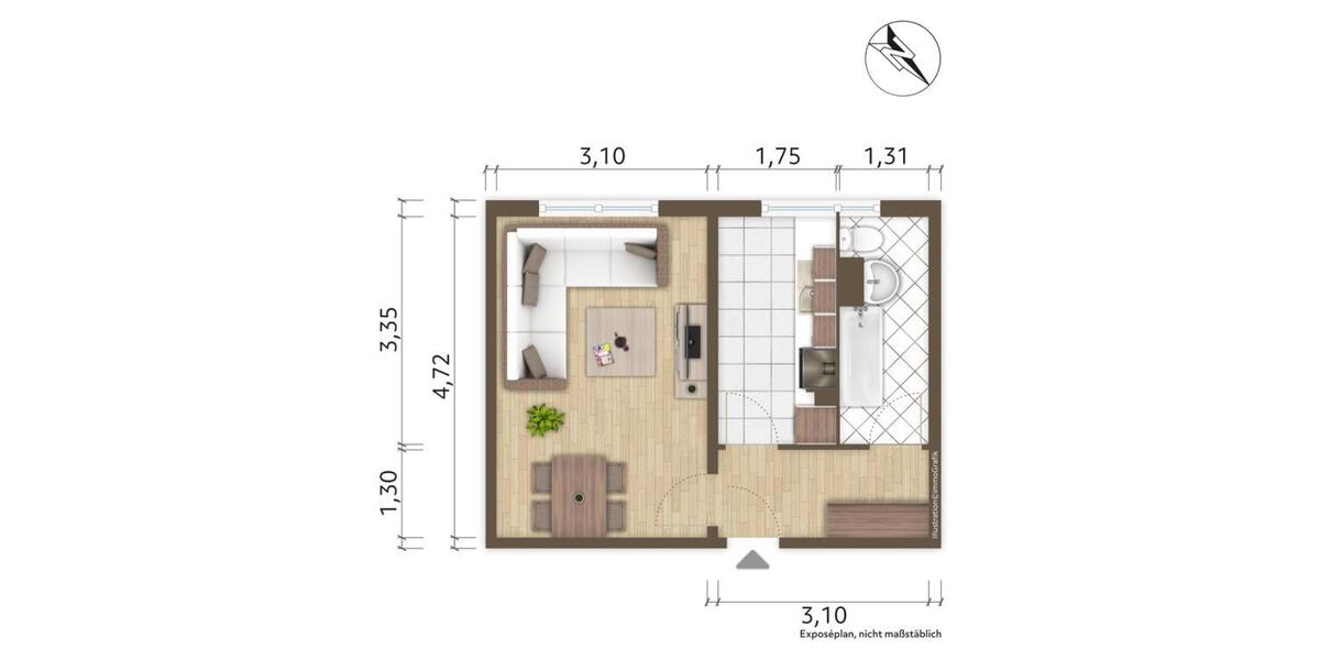 Etagenwohnung Hoyerswerda - 1 Zimmer, 28 m&sup2;, 150&euro; | Angebot:26336984