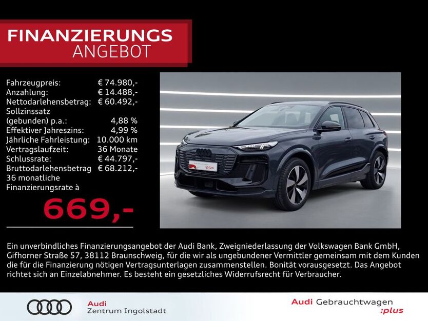 Audi Q6 e-tron 22.200 km 74.980 € Ingolstadt 85057