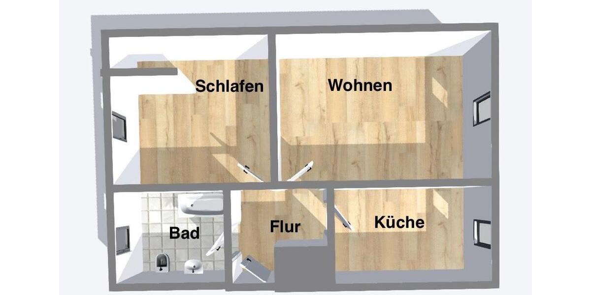 Dachgeschoßwohnung Welzow - 2 Zimmer, 55 m&sup2;, 357&euro; | Angebot:25342227
