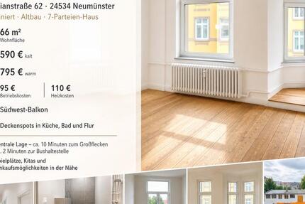 Wohnung Neumünster - 3 Zimmer, 66 m&sup2;, 790&euro; | Angebot:26423441