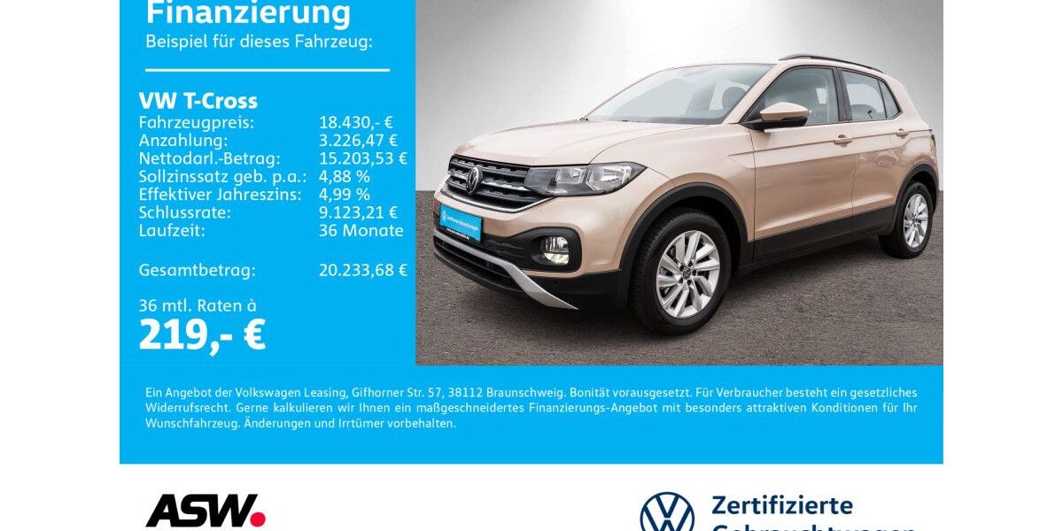 VW T-Cross 36.400 km 18.430 &euro; Bad Rappenau 74906