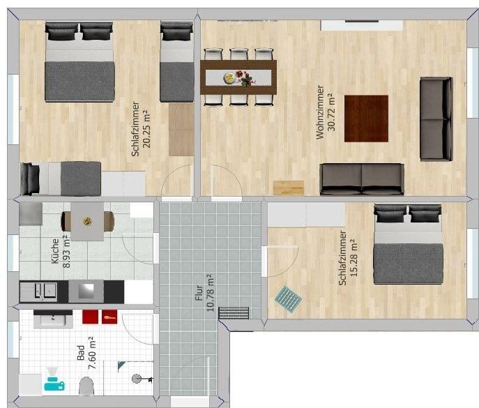 Etagenwohnung Steinbach-Hallenberg Hallenberg - 3 Zimmer, 90 m&sup2;, 630&euro; | Angebot:26334856