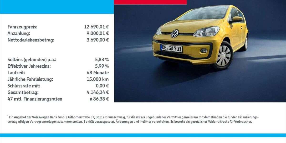VW up! 31.800 km 12.689 &euro; Gröditz 01609