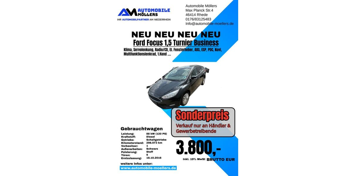 Ford Focus 297.561 km 3.500 &euro; Rhede 46414