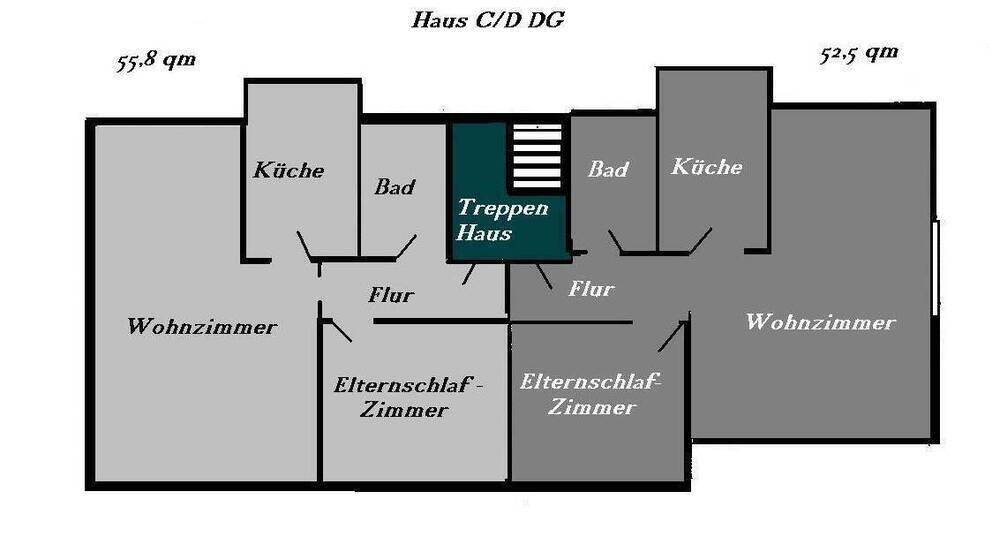 ruhige 2 Zimmer DG Wohnung