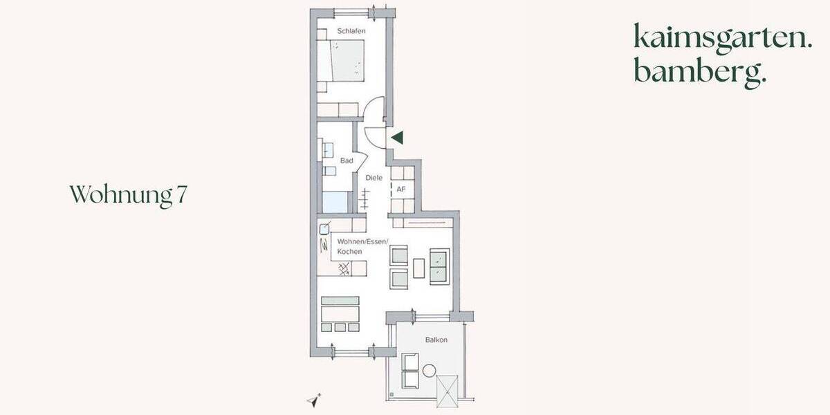 Etagenwohnung Bamberg Gärtnerstadt - 2 Zimmer, 57 m&sup2;, 392.113&euro; | Angebot:26361246