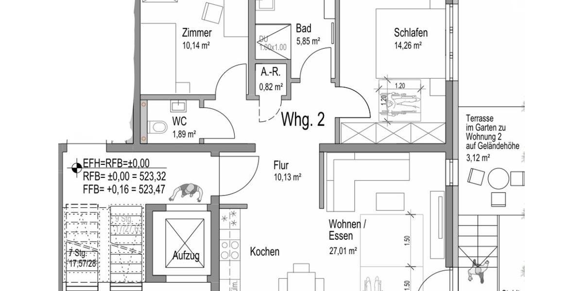 Hochparterre Balingen - 3 Zimmer, 73 m&sup2;, 920&euro; | Angebot:25477772