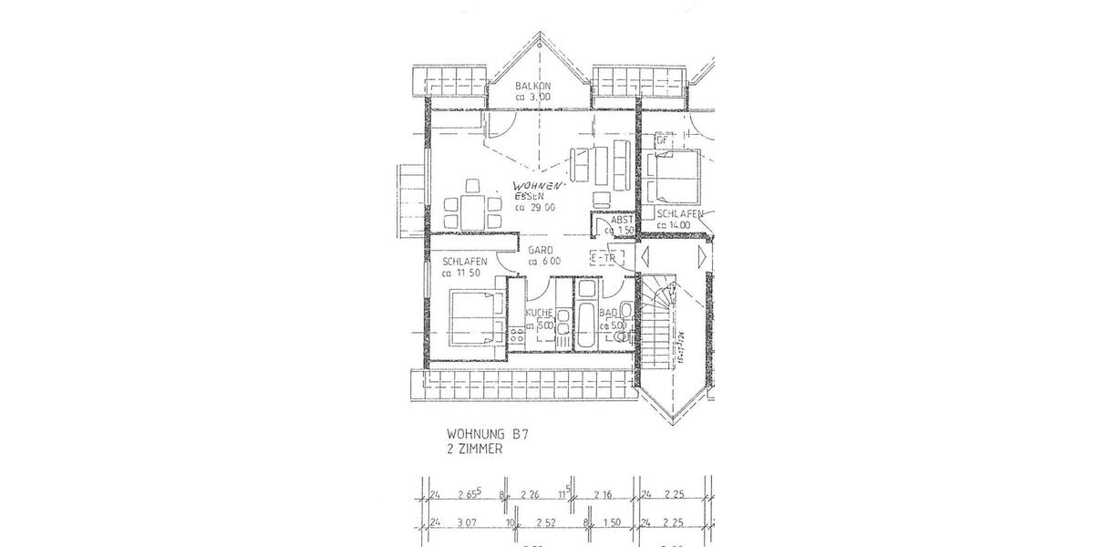 Dachgeschoßwohnung Bodelshausen - 2 Zimmer, 58 m&sup2;, 600&euro; | Angebot:26645489