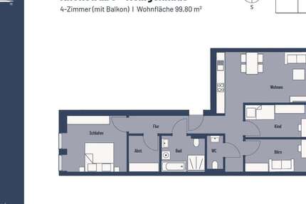 Wohnung Heiligenhaus Oberilp - 4 Zimmer, 100 m&sup2;, 671&euro; | Angebot:25637170