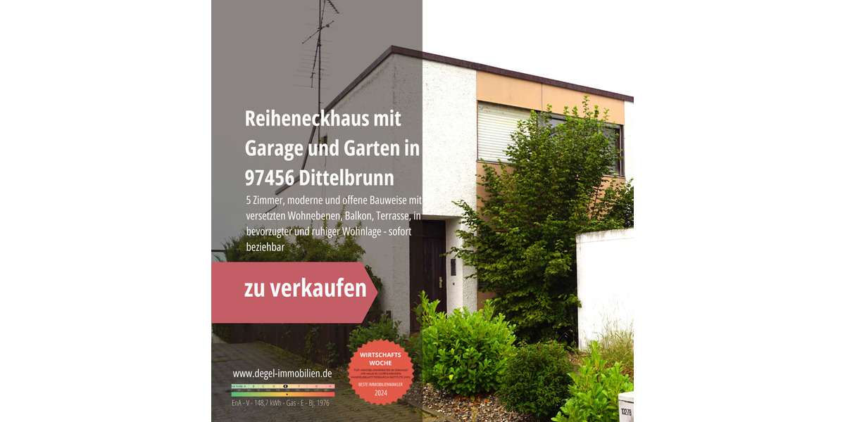 Reihenendhaus Dittelbrunn - 5 Zimmer, 130 m&sup2;, 299.000&euro; | Angebot:24544196