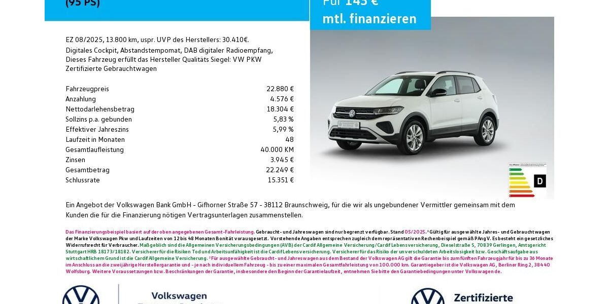 VW T-Cross 13.800 km 22.880 &euro; Bamberg 96052